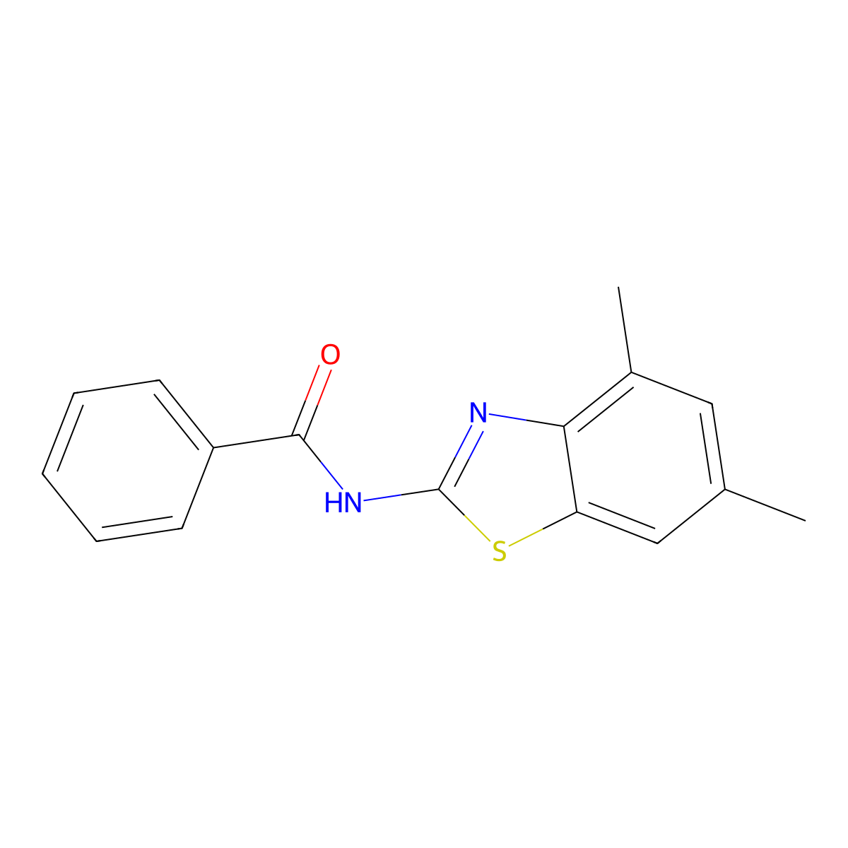 N-(4,6-dimethyl-1,3-benzothiazol-2-yl)benzamide molecular structure, CAS 325979-39-3