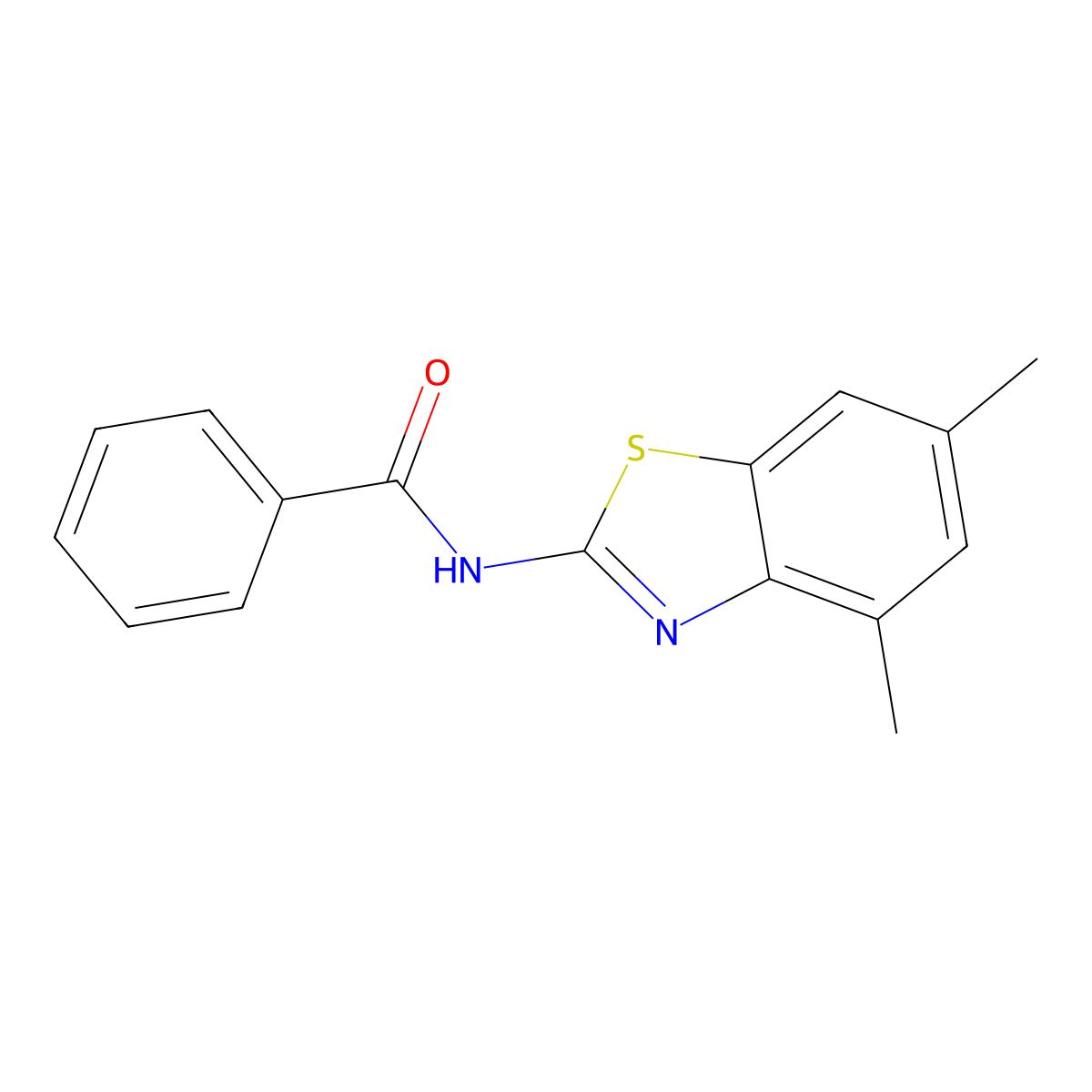 N-(4,6-dimethyl-1,3-benzothiazol-2-yl)benzamide molecular structure, CAS 325979-39-3