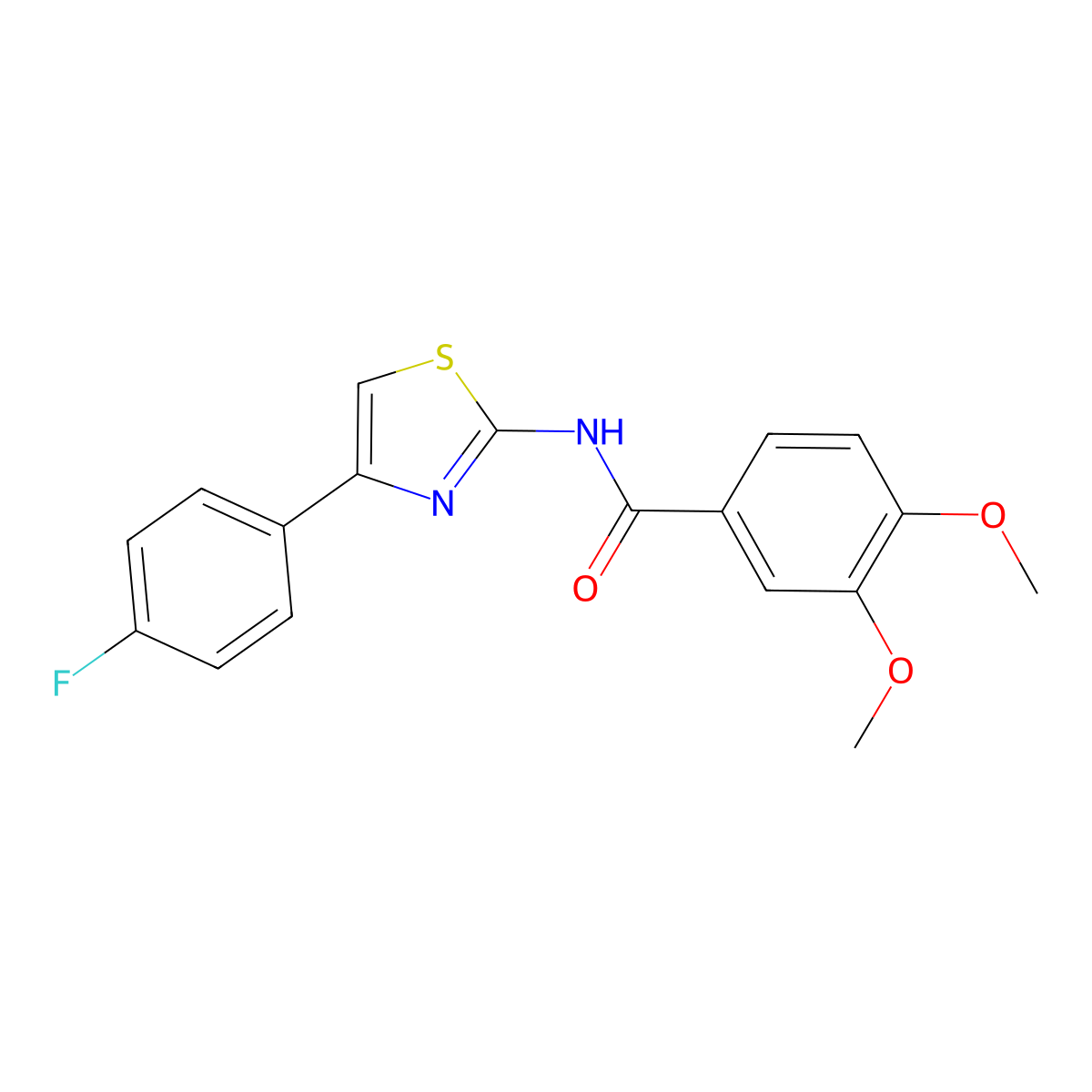 N-[4-(4-fluorophenyl)-1,3-thiazol-2-yl]-3,4-dimethoxybenzamide molecular structure, CAS 325979-49-5