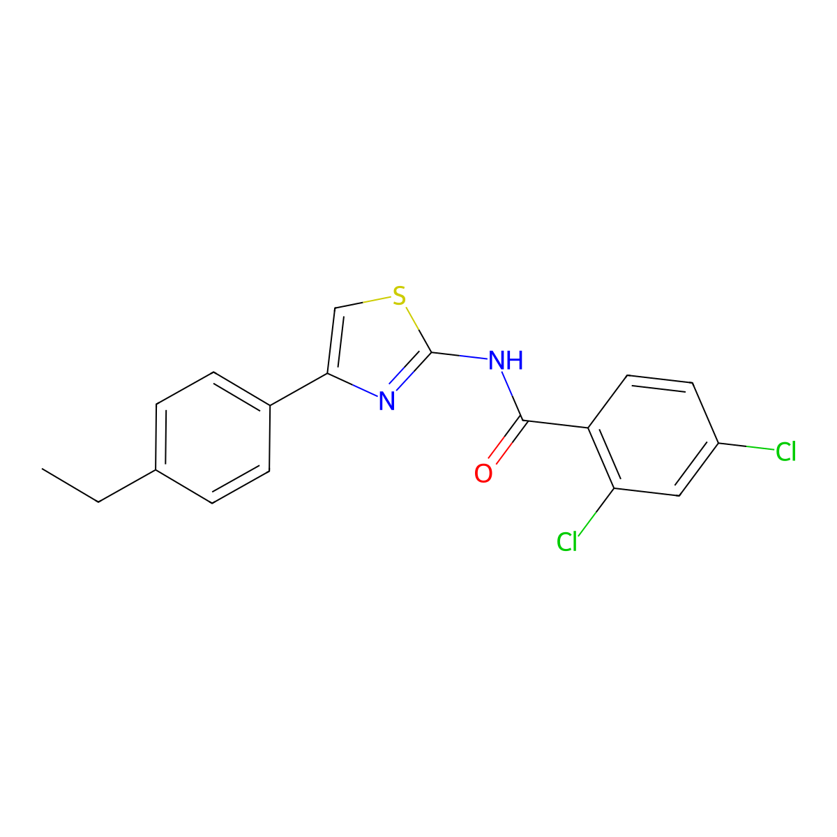 2,4-dichloro-N-[4-(4-ethylphenyl)-1,3-thiazol-2-yl]benzamide molecular structure, CAS 325979-51-9