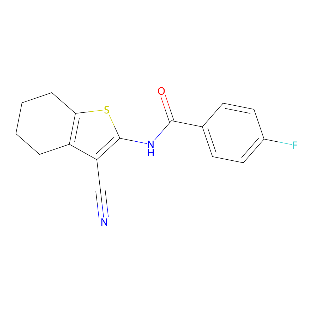 N-(3-cyano-4,5,6,7-tetrahydro-1-benzothiophen-2-yl)-4-fluorobenzamide molecular structure, CAS 325979-58-6