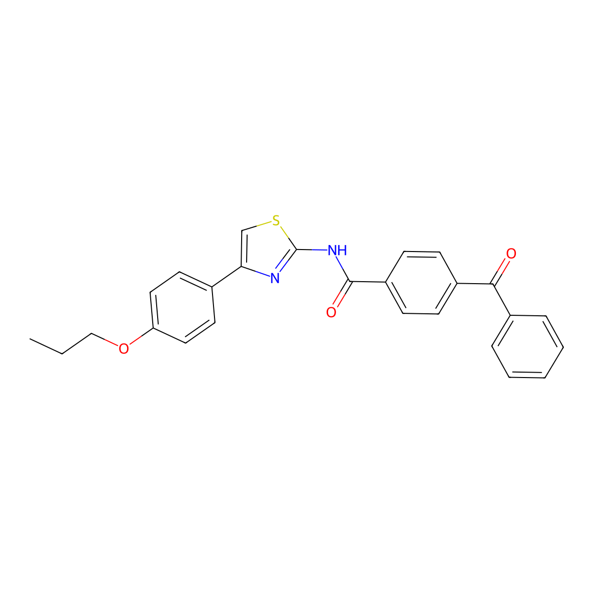 4-benzoyl-N-[4-(4-propoxyphenyl)-1,3-thiazol-2-yl]benzamide molecular structure, CAS 325979-59-7
