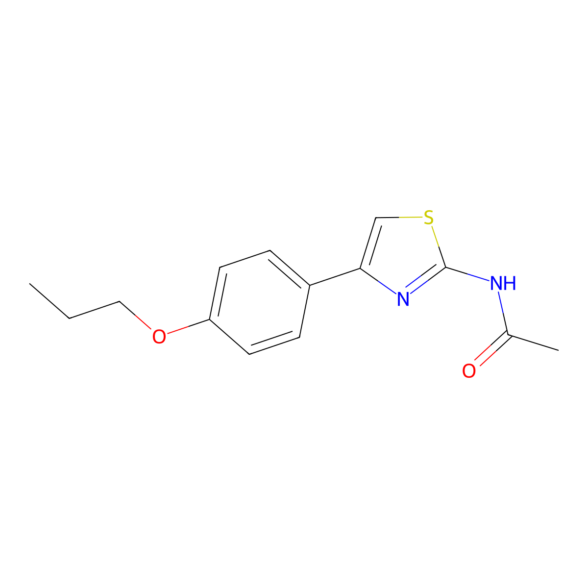N-[4-(4-propoxyphenyl)-1,3-thiazol-2-yl]acetamide molecular structure, CAS 325979-68-8