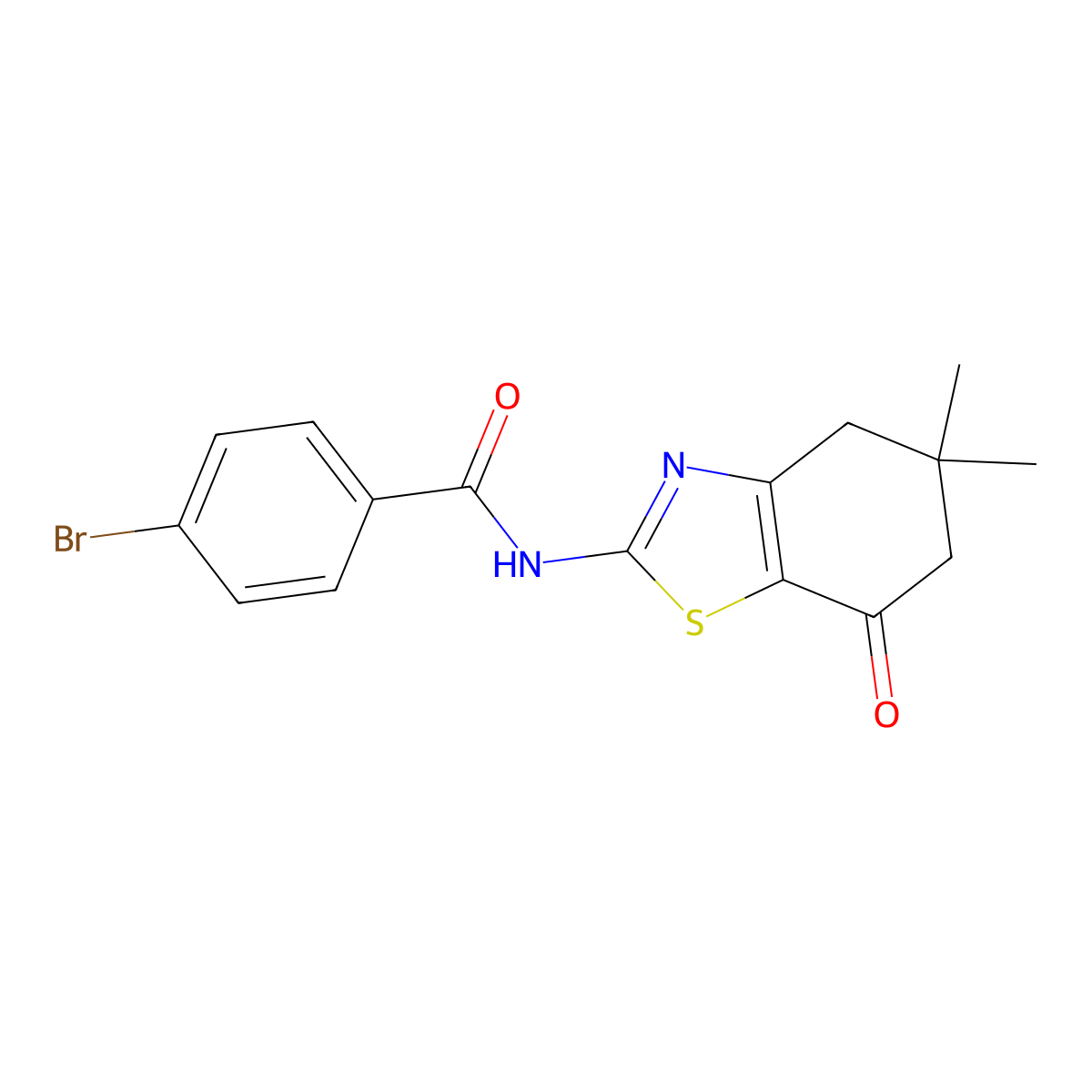 4-bromo-N-(5,5-dimethyl-7-oxo-4,5,6,7-tetrahydro-1,3-benzothiazol-2-yl)benzamide molecular structure, CAS 325979-73-5
