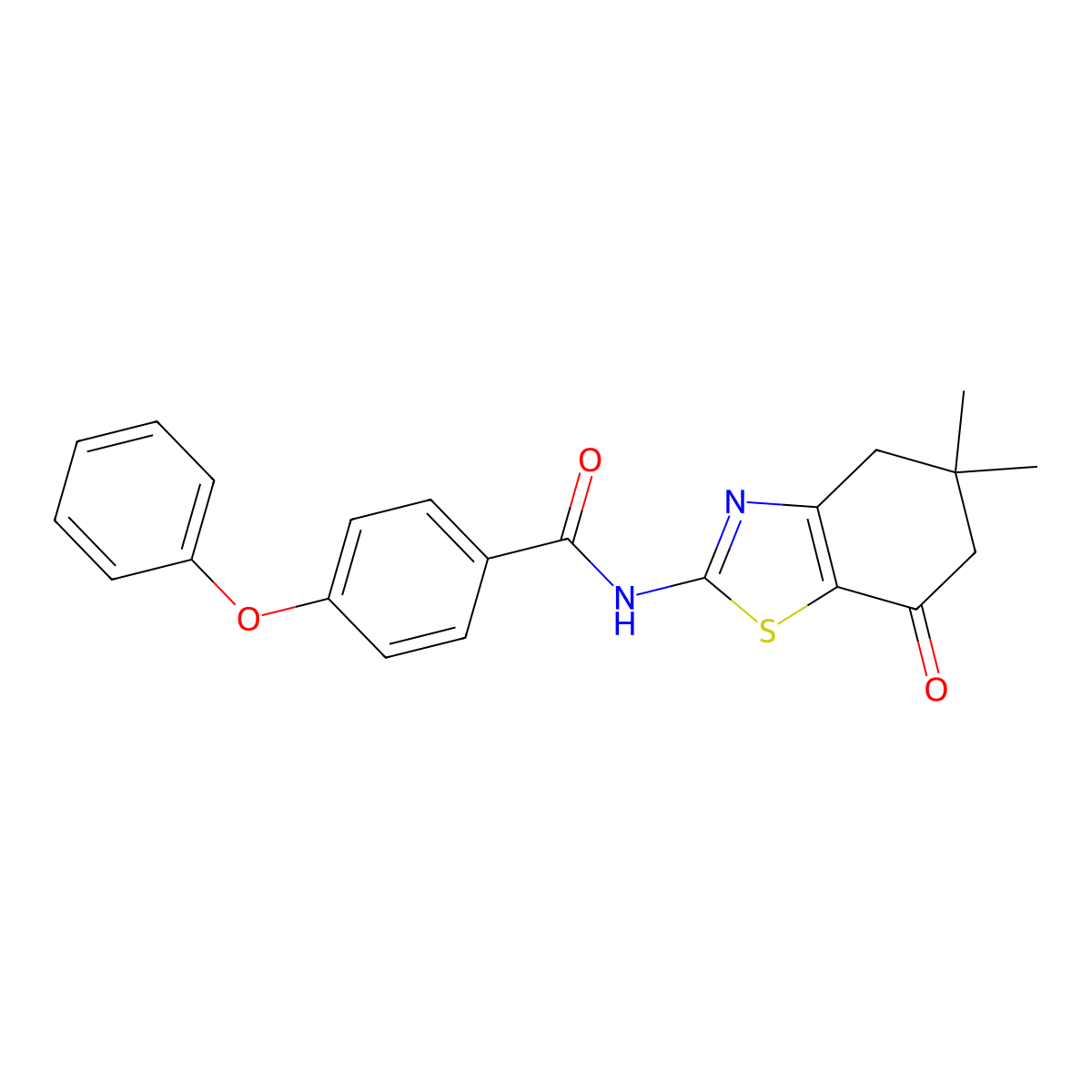 N-(5,5-dimethyl-7-oxo-4,5,6,7-tetrahydrobenzo[d]thiazol-2-yl)-4-phenoxybenzamide molecular structure, CAS 325979-75-7