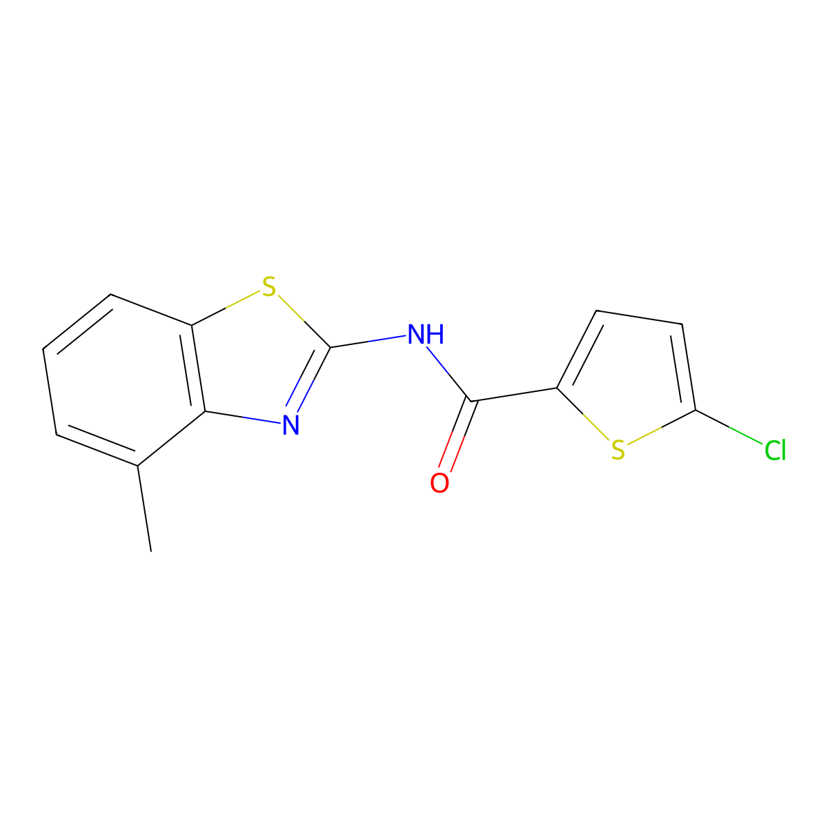5-chloro-N-(4-methyl-1,3-benzothiazol-2-yl)thiophene-2-carboxamide molecular structure, CAS 325979-79-1