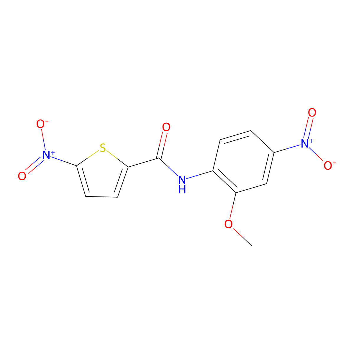 N-(2-methoxy-4-nitrophenyl)-5-nitrothiophene-2-carboxamide molecular structure, CAS 325979-90-6