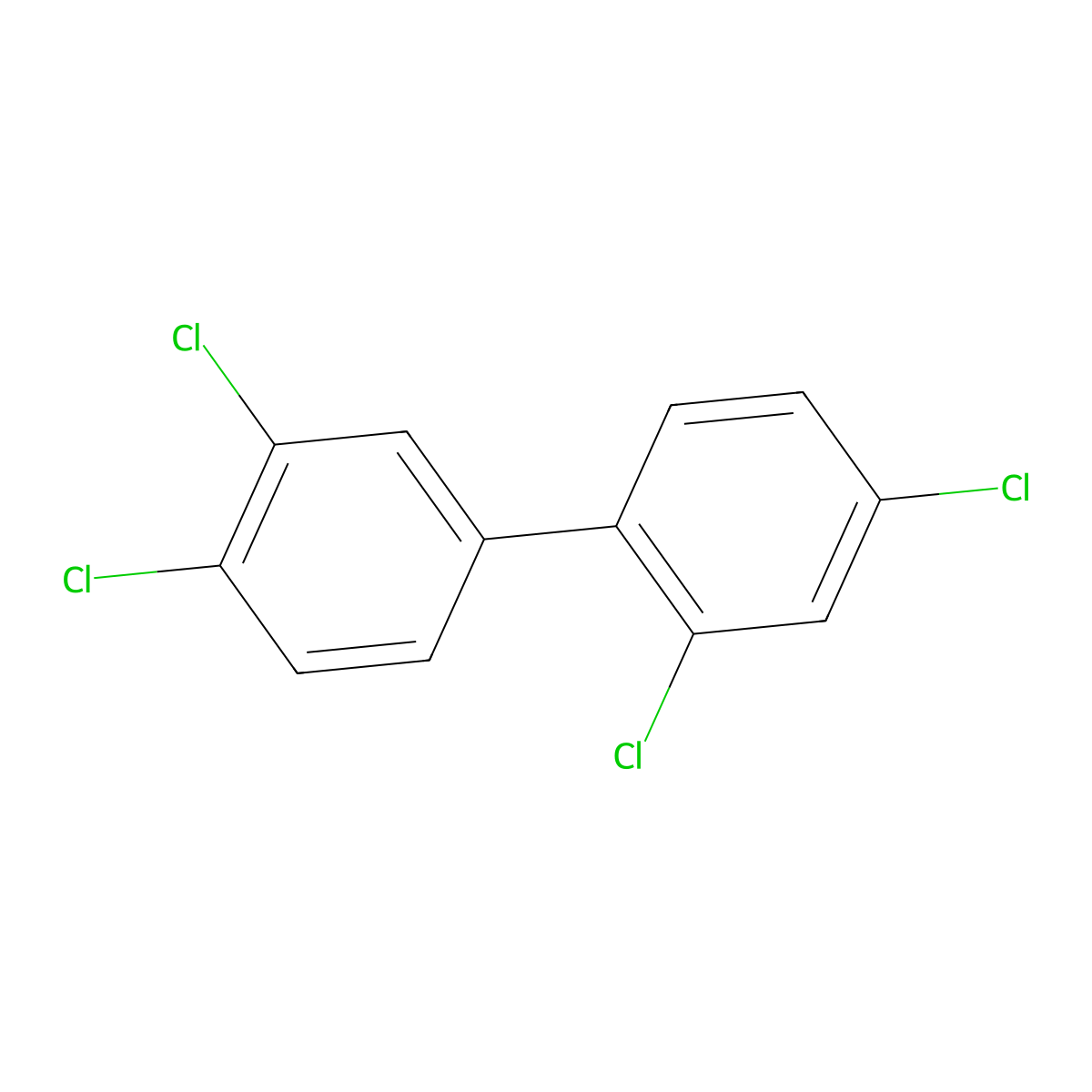 2,3',4,4'-Tetrachlorobiphenyl molecular structure, CAS 32598-10-0
