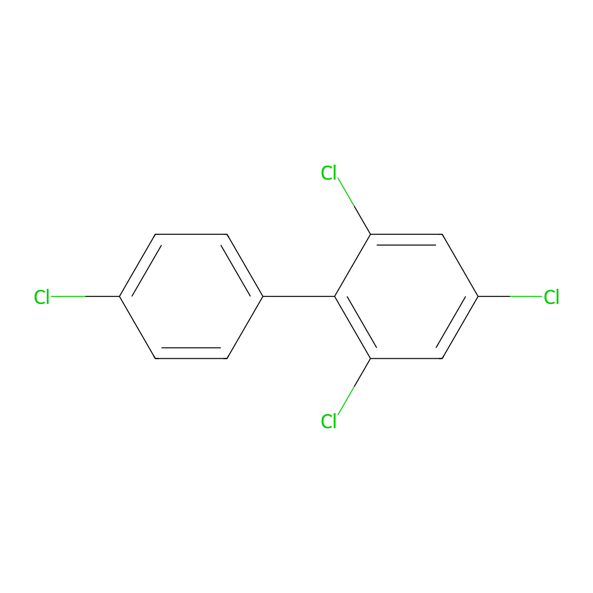 2,4,4',6-Tetrachlorobiphenyl molecular structure, CAS 32598-12-2