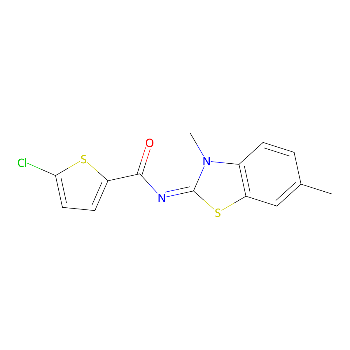 (E)-5-chloro-N-(3,6-dimethylbenzo[d]thiazol-2(3H)-ylidene)thiophene-2-carboxamide molecular structure, CAS 325980-04-9
