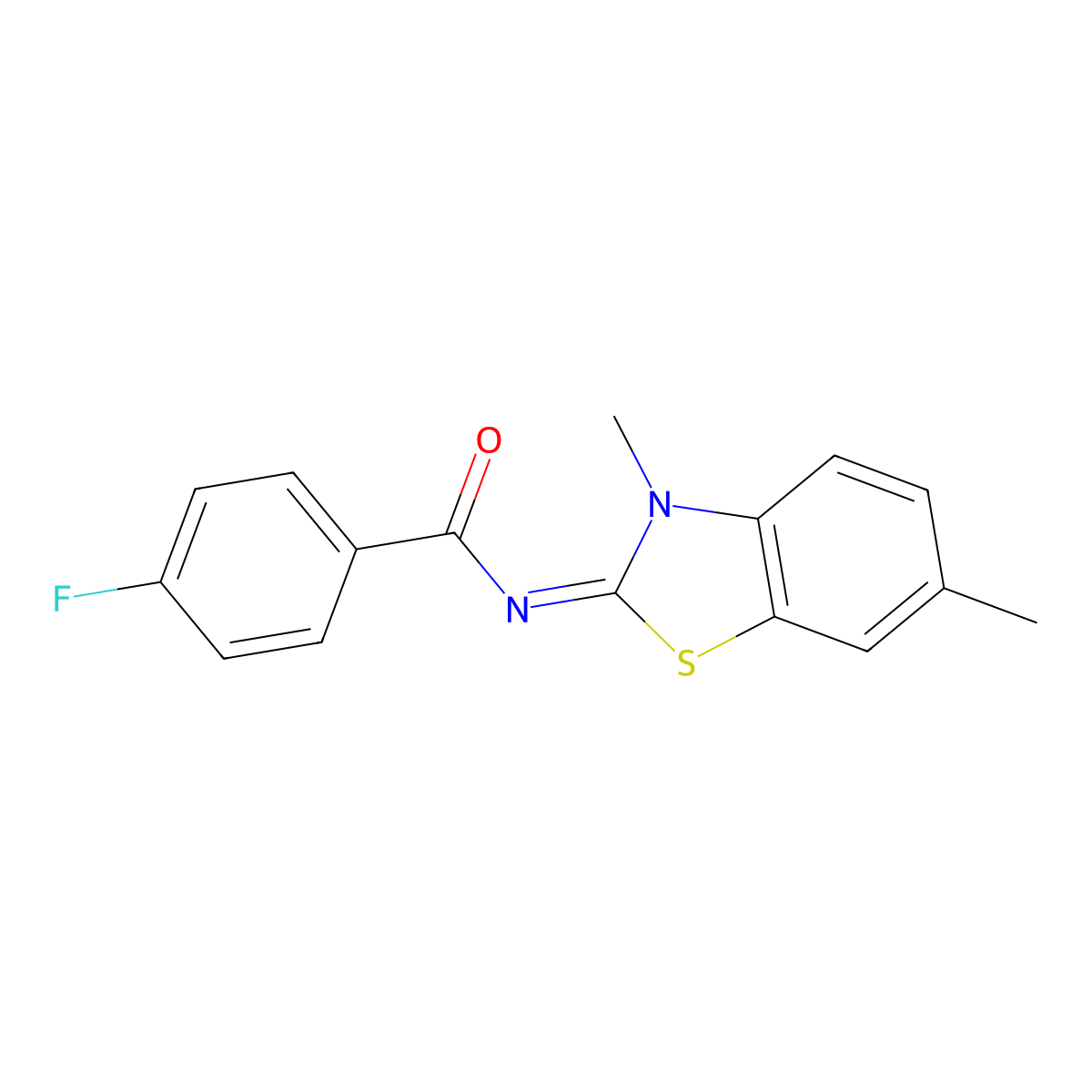 N-(3,6-dimethyl-1,3-benzothiazol-2-ylidene)-4-fluorobenzamide molecular structure, CAS 325980-12-9
