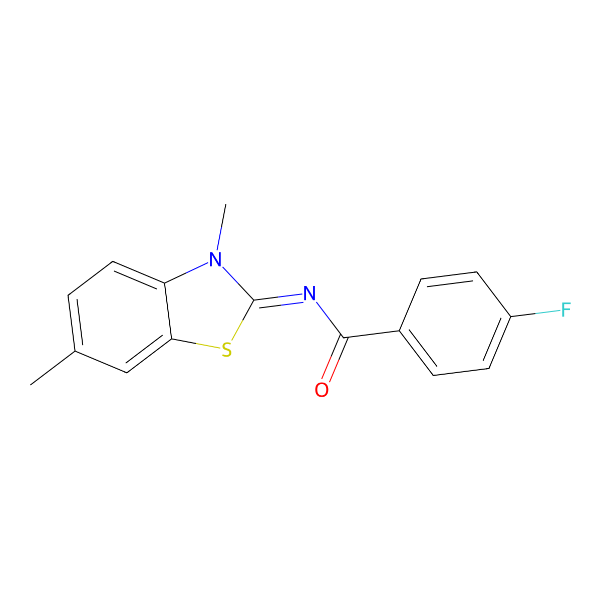 N-(3,6-dimethyl-1,3-benzothiazol-2-ylidene)-4-fluorobenzamide molecular structure, CAS 325980-12-9