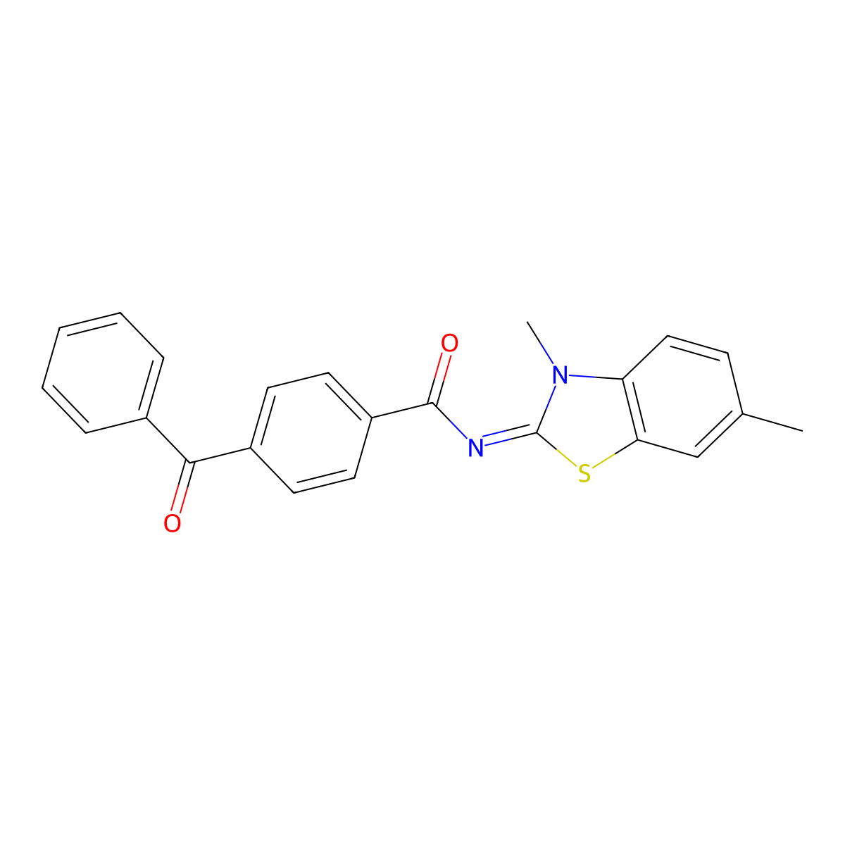 (E)-4-benzoyl-N-(3,6-dimethylbenzo[d]thiazol-2(3H)-ylidene)benzamide molecular structure, CAS 325980-16-3