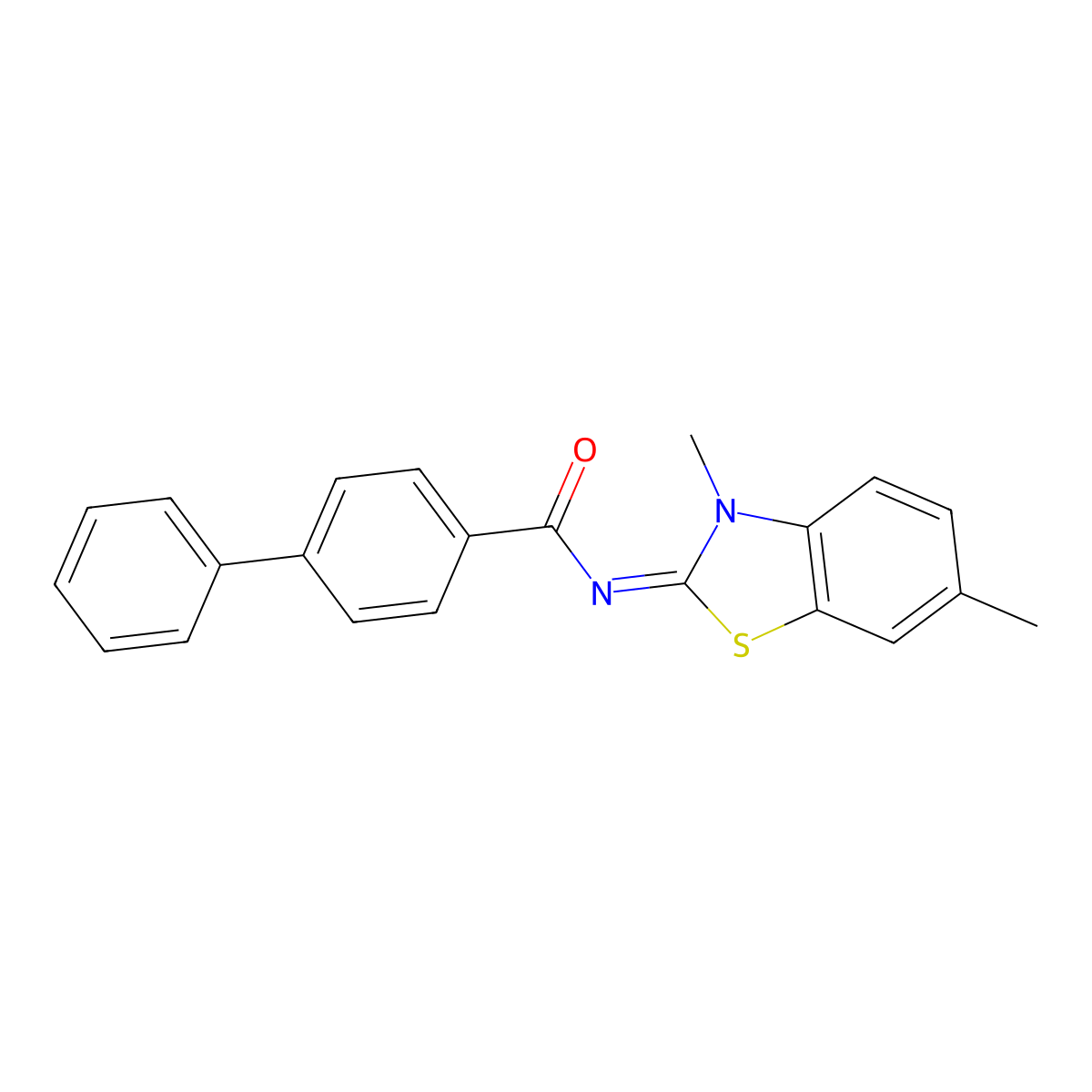 (E)-N-(3,6-dimethylbenzo[d]thiazol-2(3H)-ylidene)-[1,1'-biphenyl]-4-carboxamide molecular structure, CAS 325980-18-5