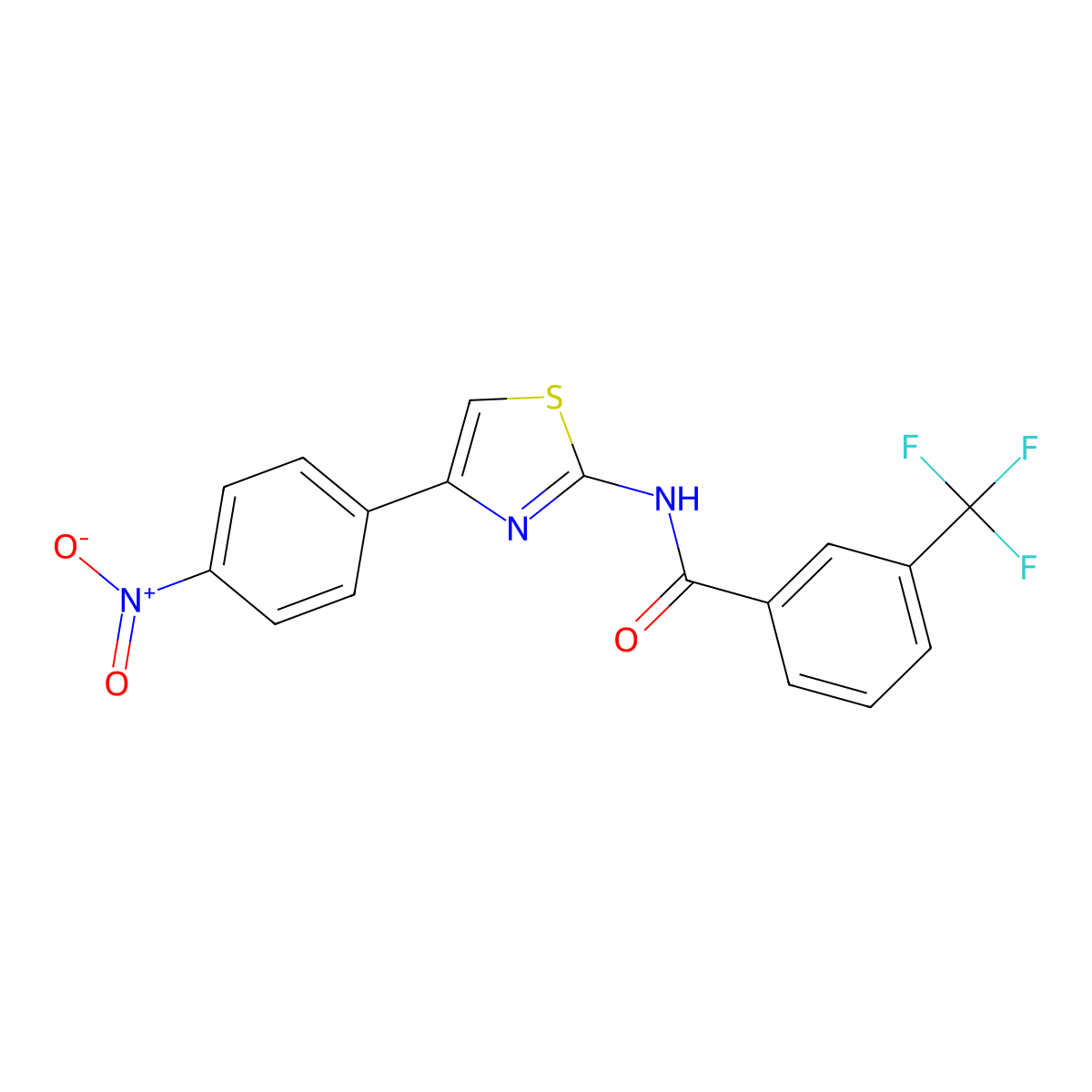 N-[4-(4-nitrophenyl)-1,3-thiazol-2-yl]-3-(trifluoromethyl)benzamide molecular structure, CAS 325980-95-8