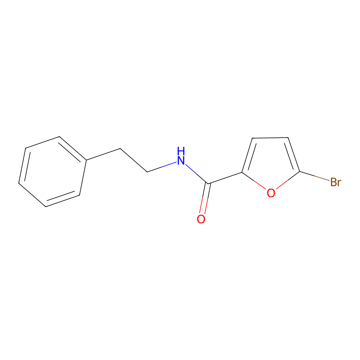 5-bromo-N-(2-phenylethyl)furan-2-carboxamide molecular structure, CAS 325981-16-6