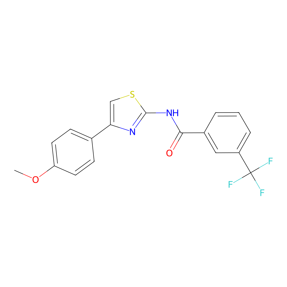 N-[4-(4-methoxyphenyl)-1,3-thiazol-2-yl]-3-(trifluoromethyl)benzamide molecular structure, CAS 325981-22-4