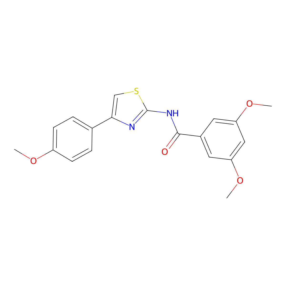 3,5-dimethoxy-N-[4-(4-methoxyphenyl)-1,3-thiazol-2-yl]benzamide molecular structure, CAS 325981-28-0