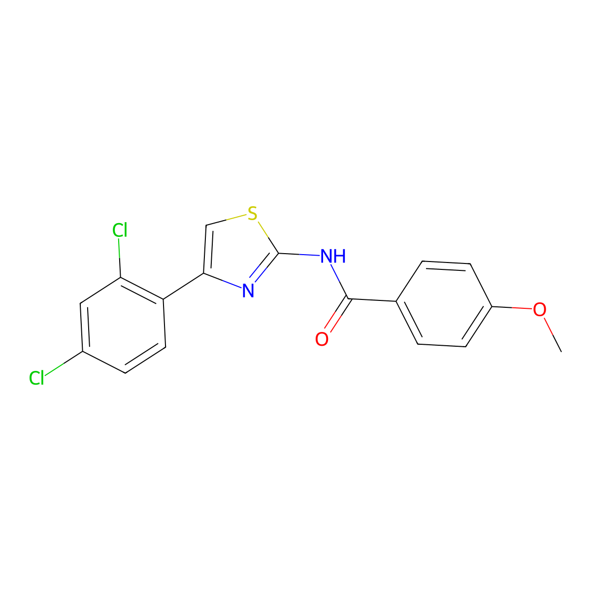 N-[4-(2,4-dichlorophenyl)-1,3-thiazol-2-yl]-4-methoxybenzamide molecular structure, CAS 325981-35-9