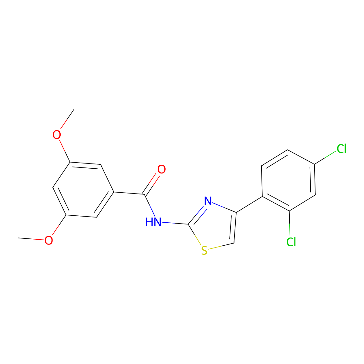 N-[4-(2,4-dichlorophenyl)-1,3-thiazol-2-yl]-3,5-dimethoxybenzamide molecular structure, CAS 325981-36-0
