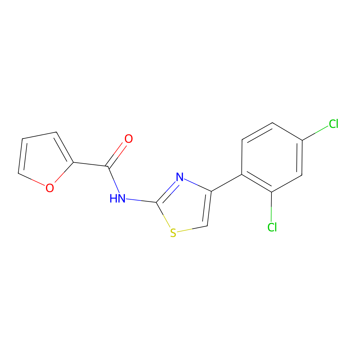 N-[4-(2,4-dichlorophenyl)-1,3-thiazol-2-yl]furan-2-carboxamide molecular structure, CAS 325981-40-6