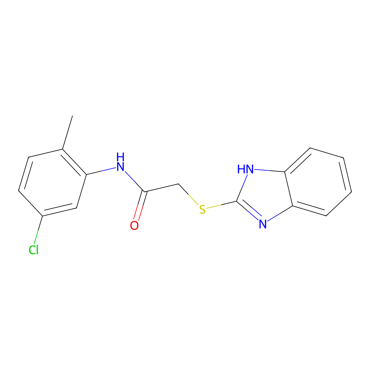 2-(1H-Benzimidazol-2-ylsulfanyl)-N-(5-chloro-2-methylphenyl)acetamide molecular structure, CAS 325983-25-3
