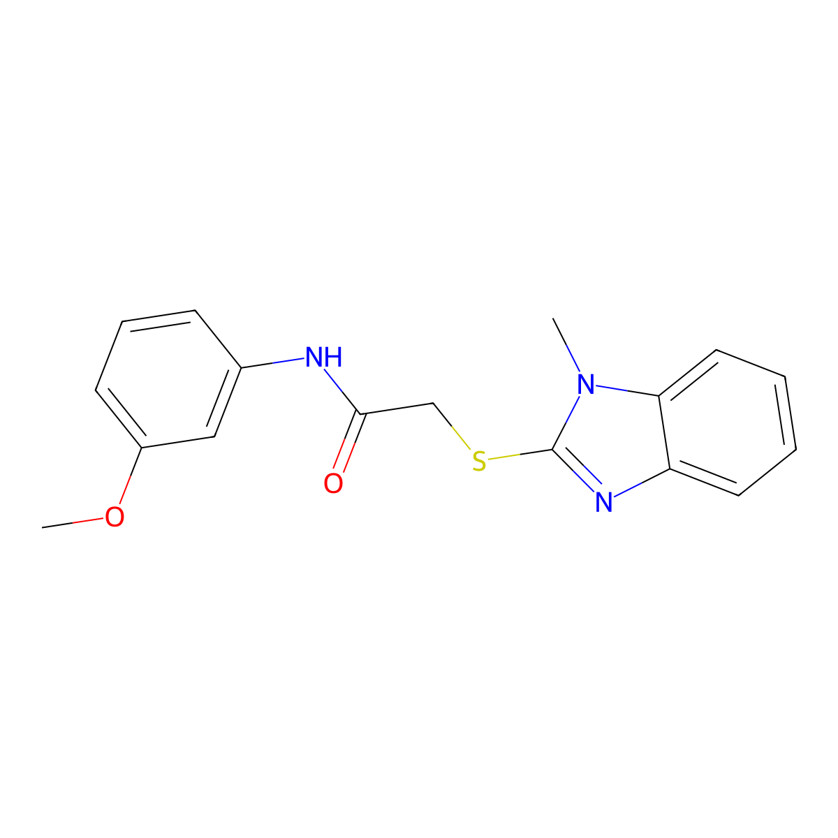 N-(3-methoxyphenyl)-2-(1-methylbenzimidazol-2-yl)sulfanylacetamide molecular structure, CAS 325983-80-0