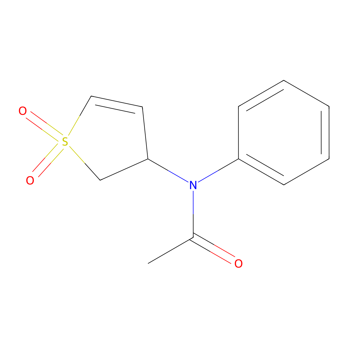 N-(1,1-dioxido-2,3-dihydrothiophen-3-yl)-N-phenylacetamide molecular structure, CAS 325984-41-6