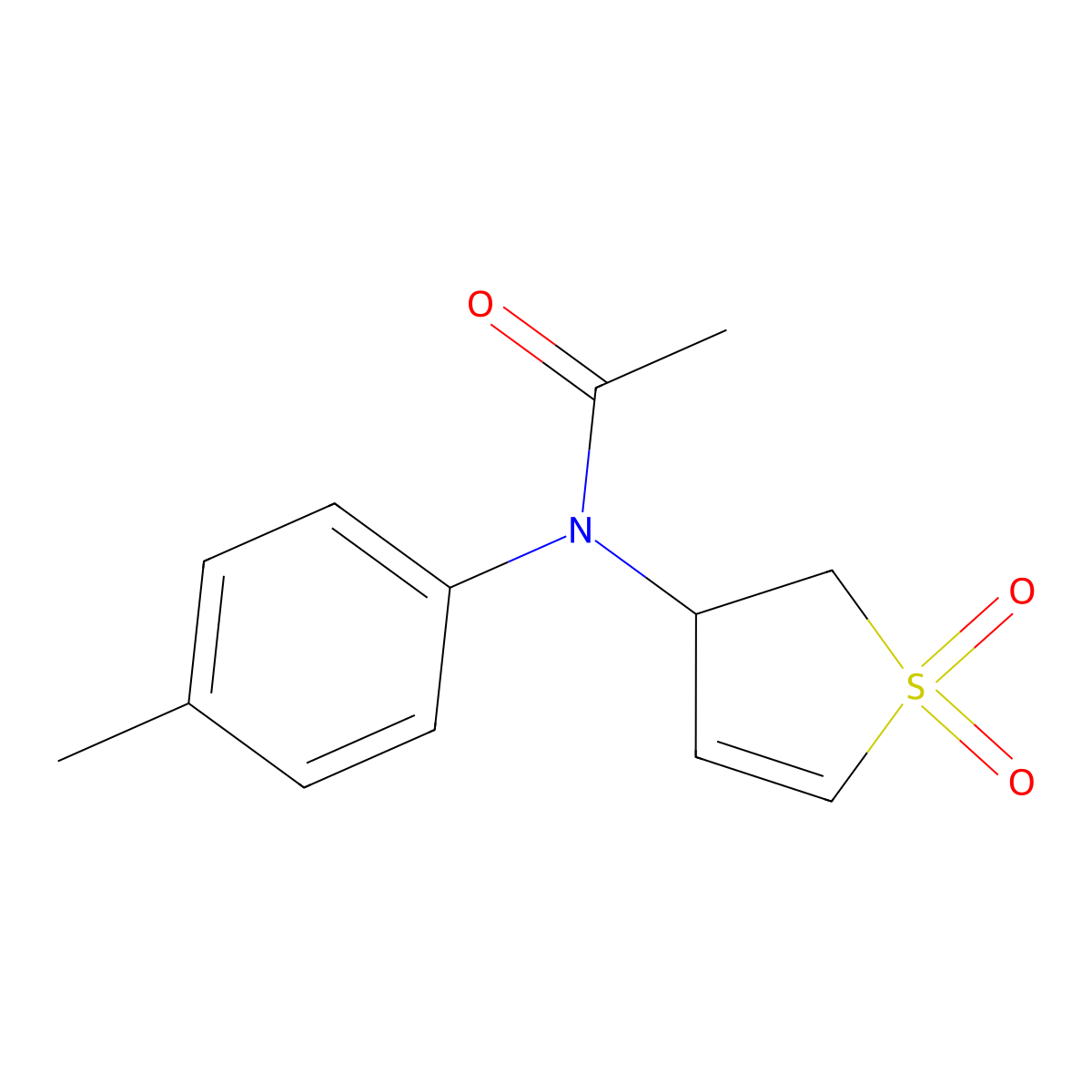 N-(1,1-dioxo(3-2,3-dihydrothienyl))-N-(4-methylphenyl)acetamide molecular structure, CAS 325984-45-0