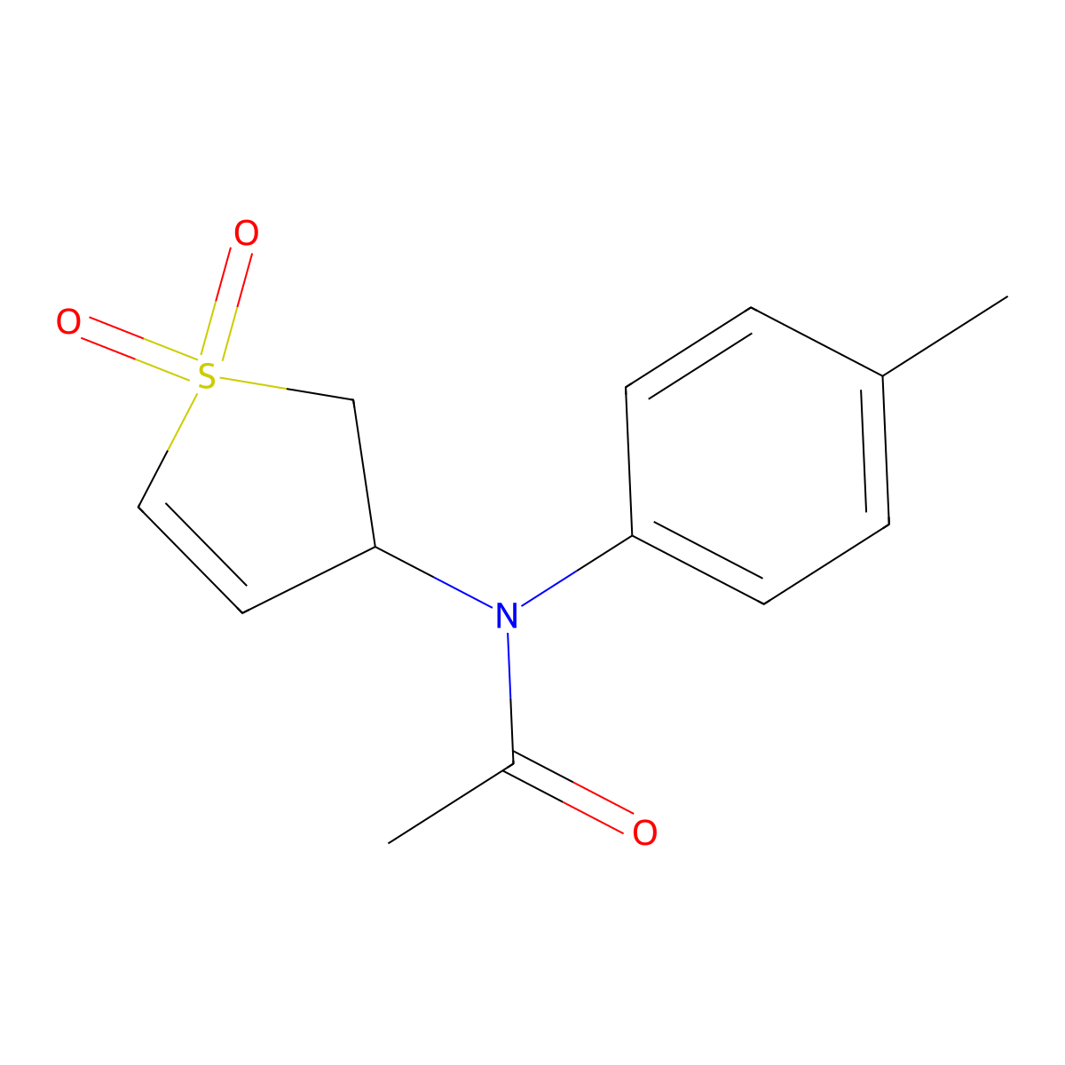 N-(1,1-dioxo(3-2,3-dihydrothienyl))-N-(4-methylphenyl)acetamide molecular structure, CAS 325984-45-0