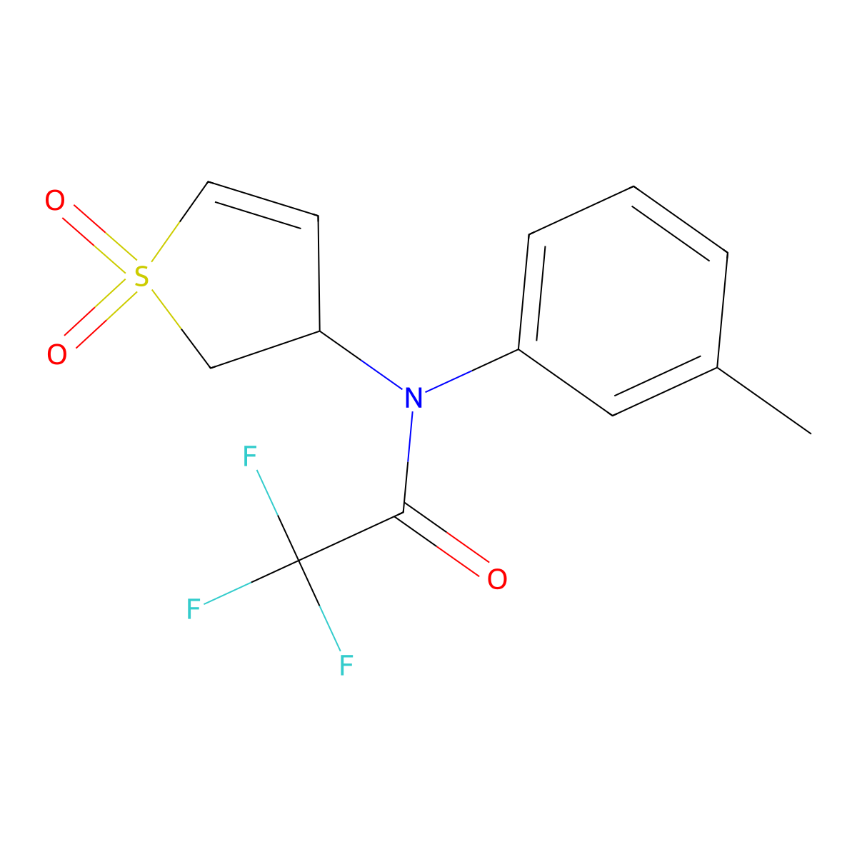 N-(1,1-dioxido-2,3-dihydrothiophen-3-yl)-2,2,2-trifluoro-N-(m-tolyl)acetamide molecular structure, CAS 325984-98-3