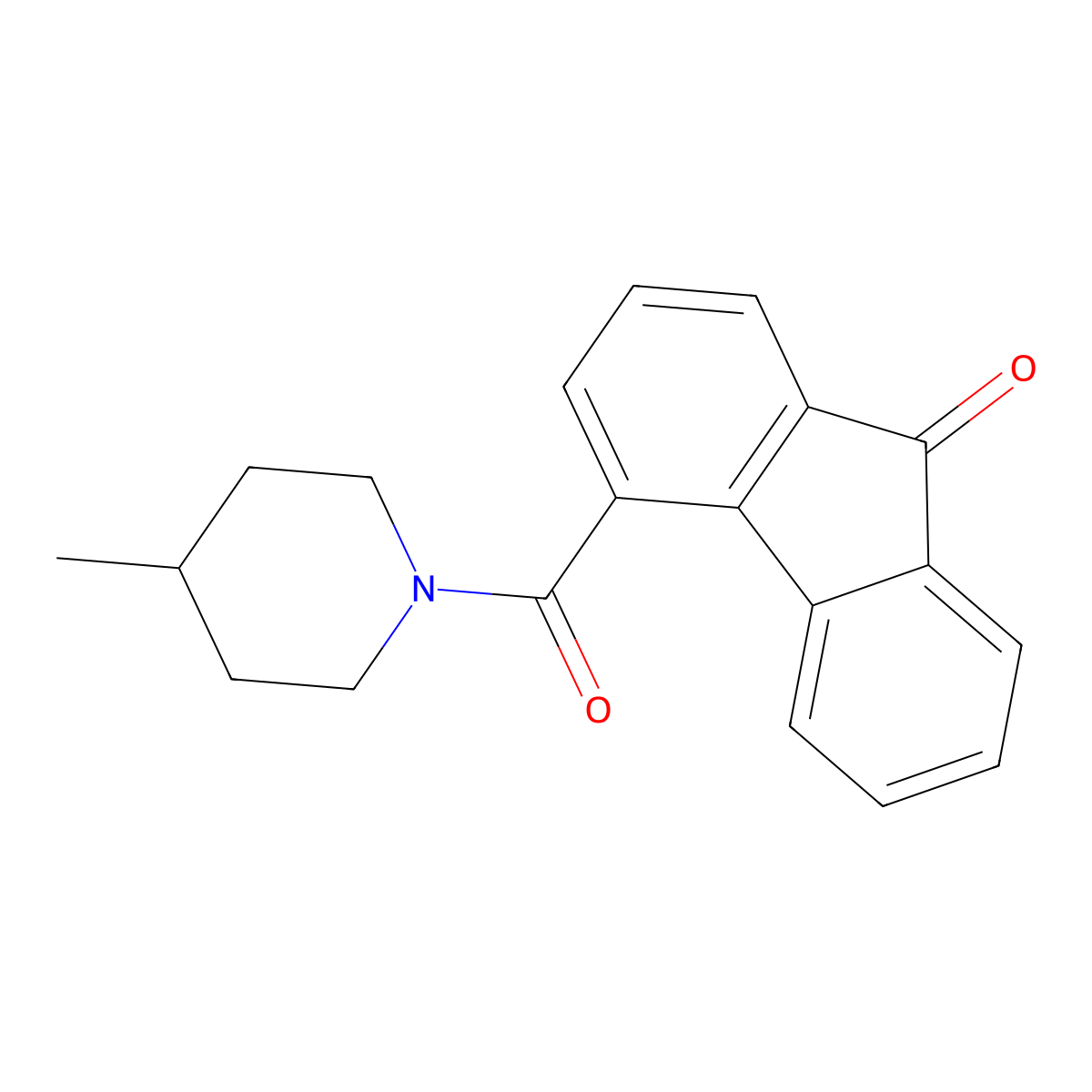 4-(4-methylpiperidine-1-carbonyl)-9H-fluoren-9-one molecular structure, CAS 325986-19-4