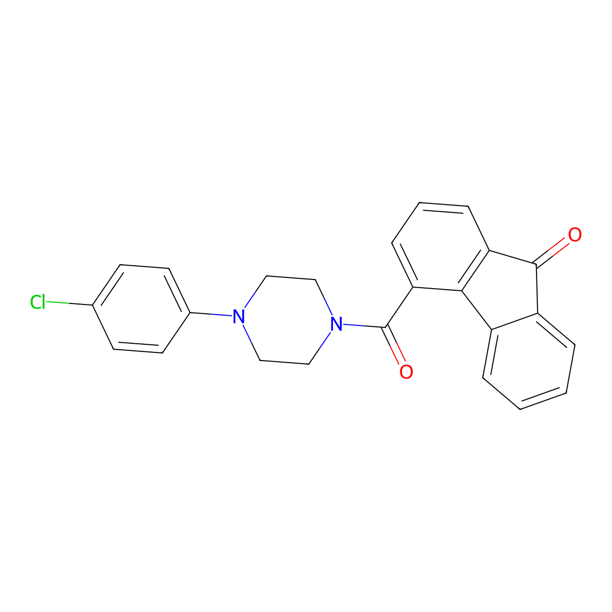4-[4-(4-Chlorophenyl)piperazine-1-carbonyl]fluoren-9-one molecular structure, CAS 325986-20-7