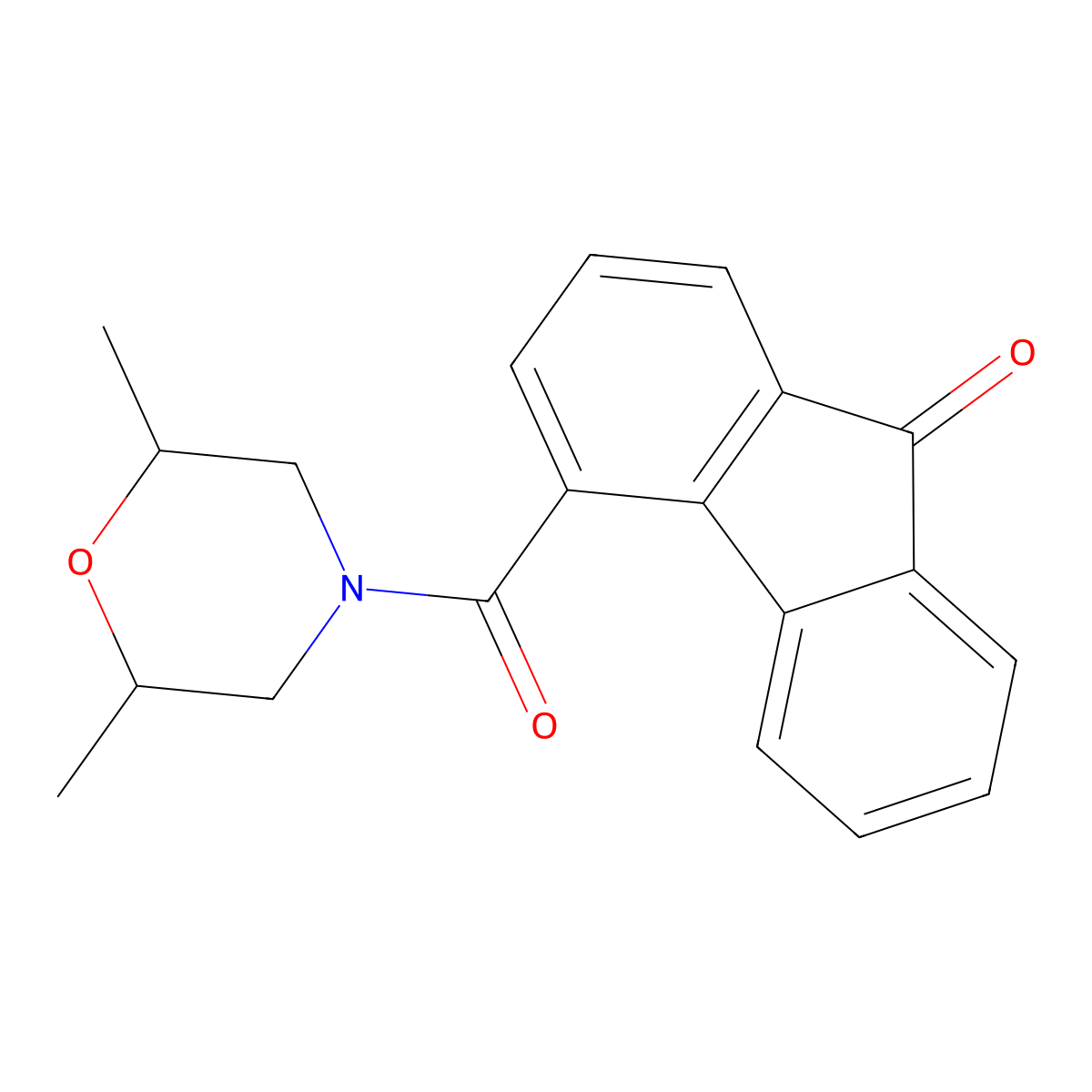 4-(2,6-dimethylmorpholine-4-carbonyl)-9H-fluoren-9-one molecular structure, CAS 325986-23-0
