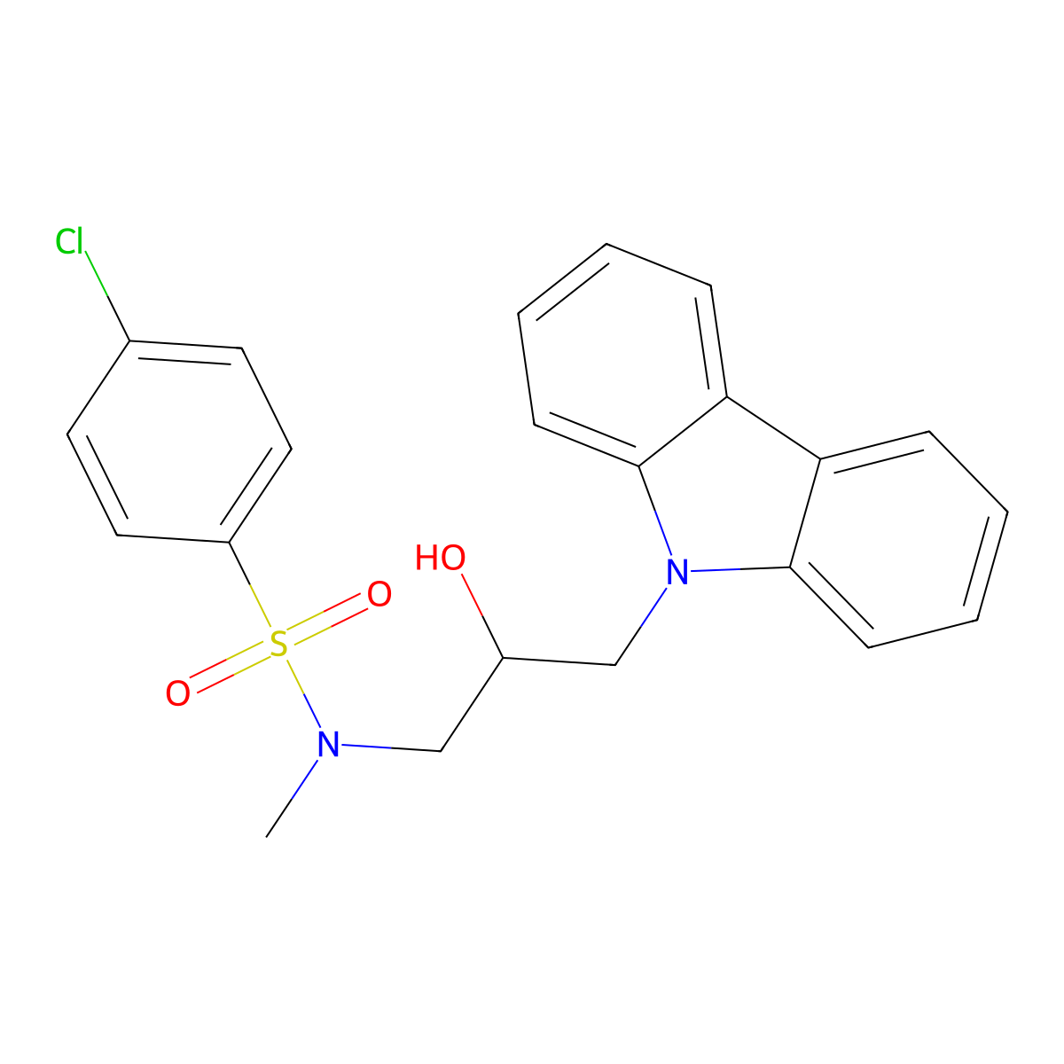 N-(3-carbazol-9-yl-2-hydroxypropyl)-4-chloro-N-methylbenzenesulfonamide molecular structure, CAS 325986-35-4