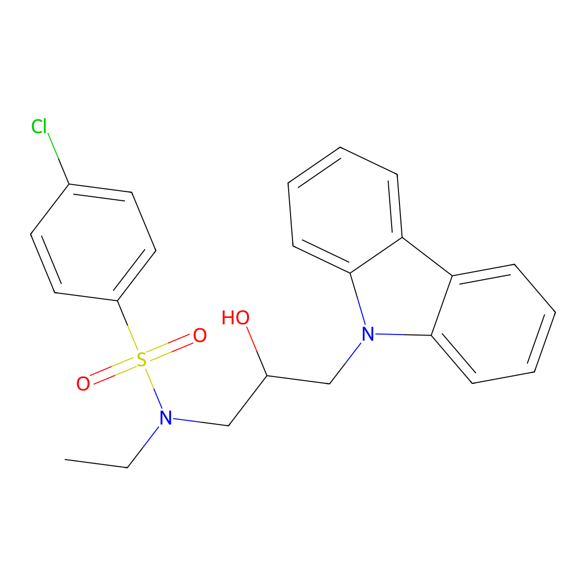 N-(3-(9H-carbazol-9-yl)-2-hydroxypropyl)-4-chloro-N-ethylbenzenesulfonamide molecular structure, CAS 325986-36-5