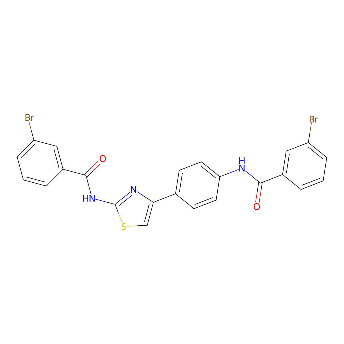 3-bromo-N-[4-[2-[(3-bromobenzoyl)amino]-1,3-thiazol-4-yl]phenyl]benzamide molecular structure, CAS 325986-45-6