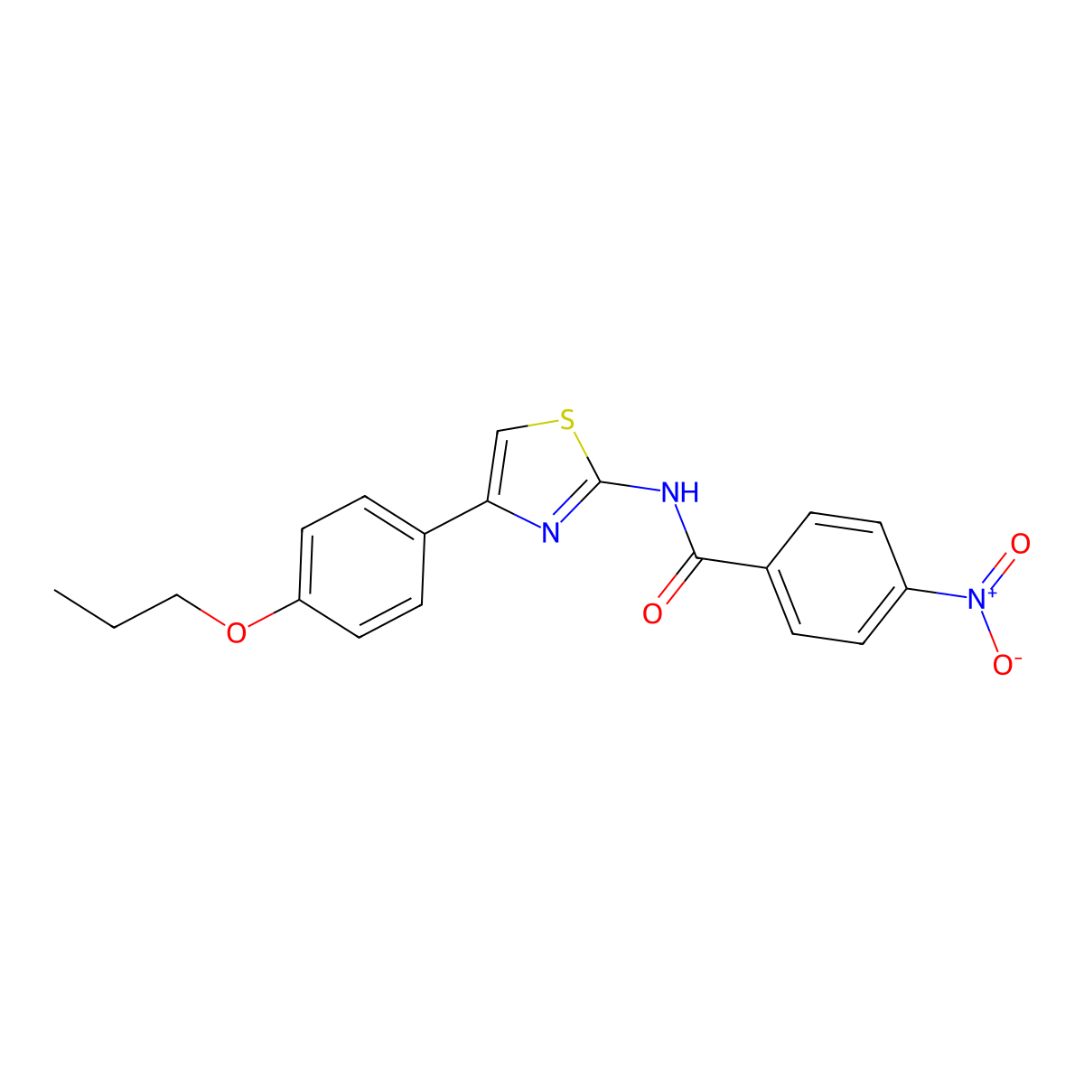 4-nitro-N-[4-(4-propoxyphenyl)-1,3-thiazol-2-yl]benzamide molecular structure, CAS 325986-53-6