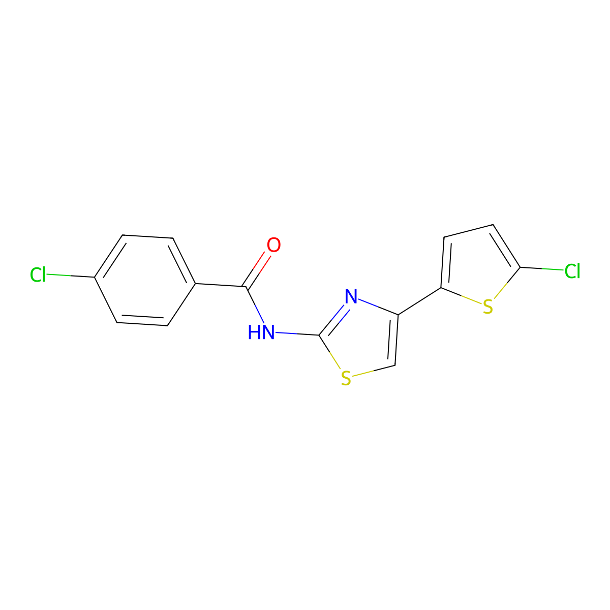 4-chloro-N-[4-(5-chlorothiophen-2-yl)-1,3-thiazol-2-yl]benzamide molecular structure, CAS 325986-58-1