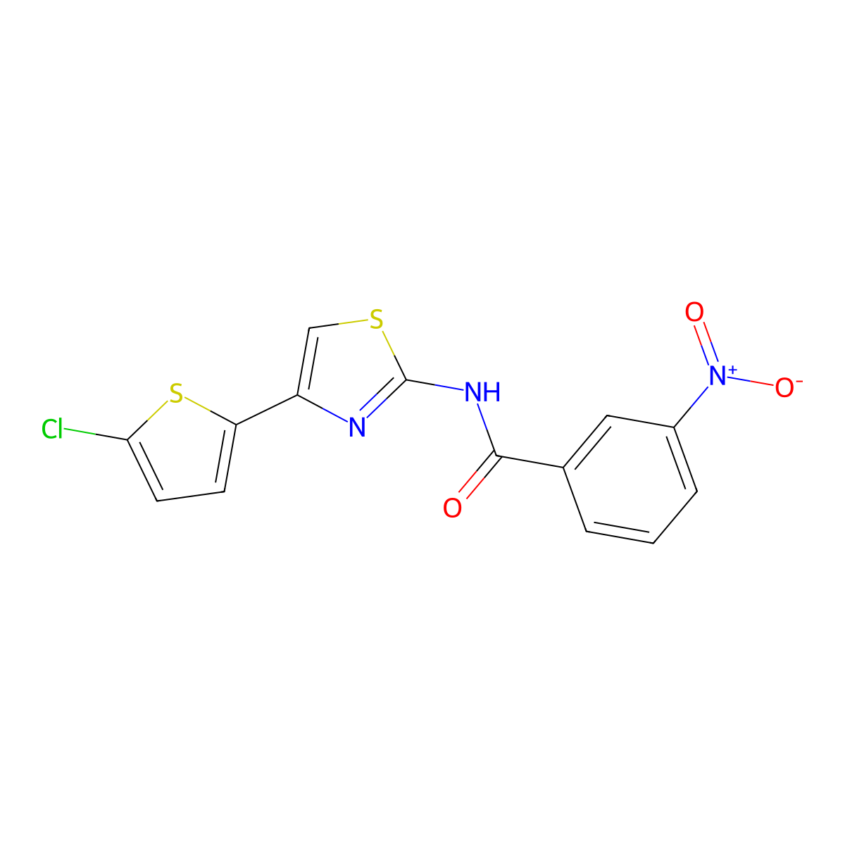 N-[4-(5-chlorothiophen-2-yl)-1,3-thiazol-2-yl]-3-nitrobenzamide molecular structure, CAS 325986-60-5