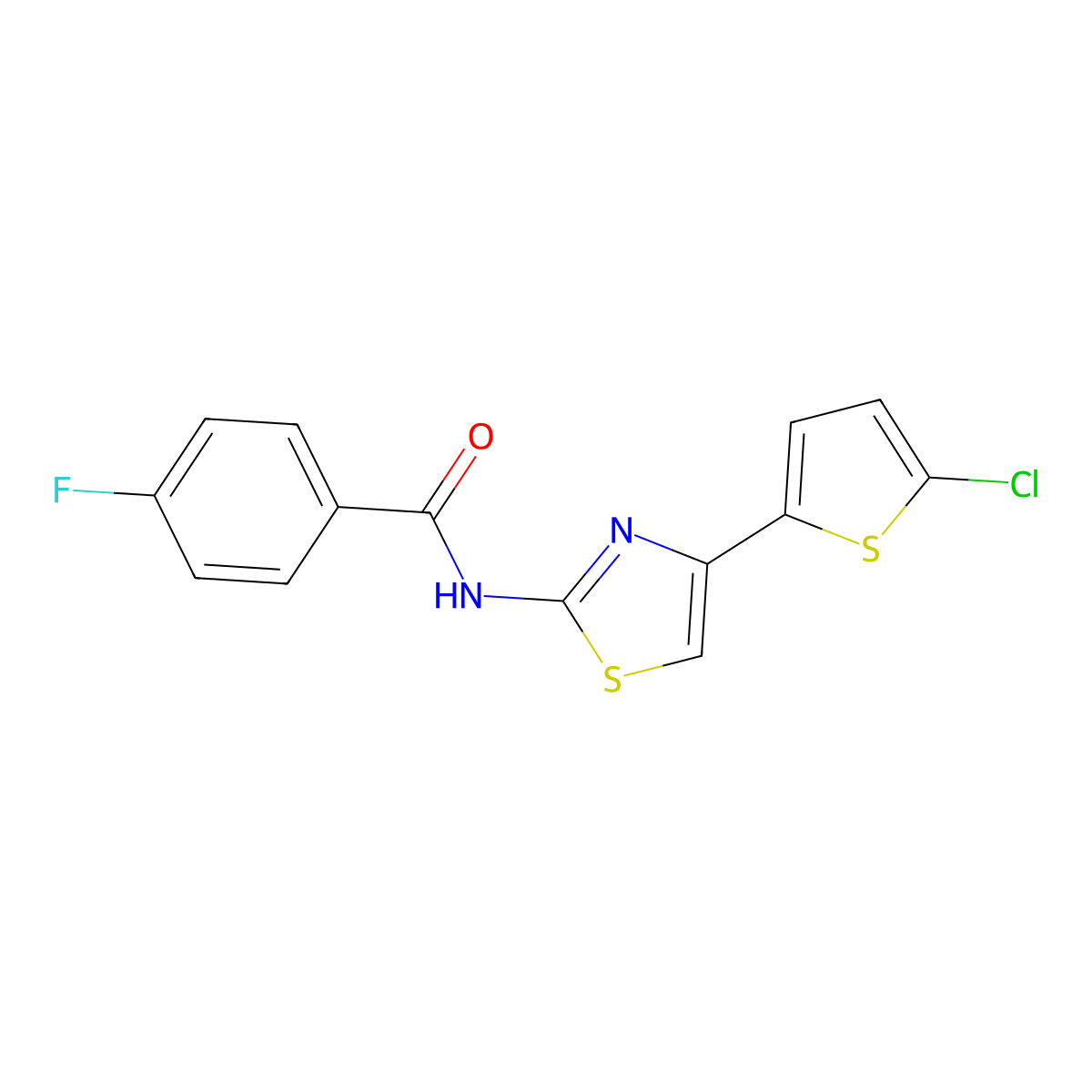 N-(4-(5-chlorothiophen-2-yl)thiazol-2-yl)-4-fluorobenzamide molecular structure, CAS 325986-65-0
