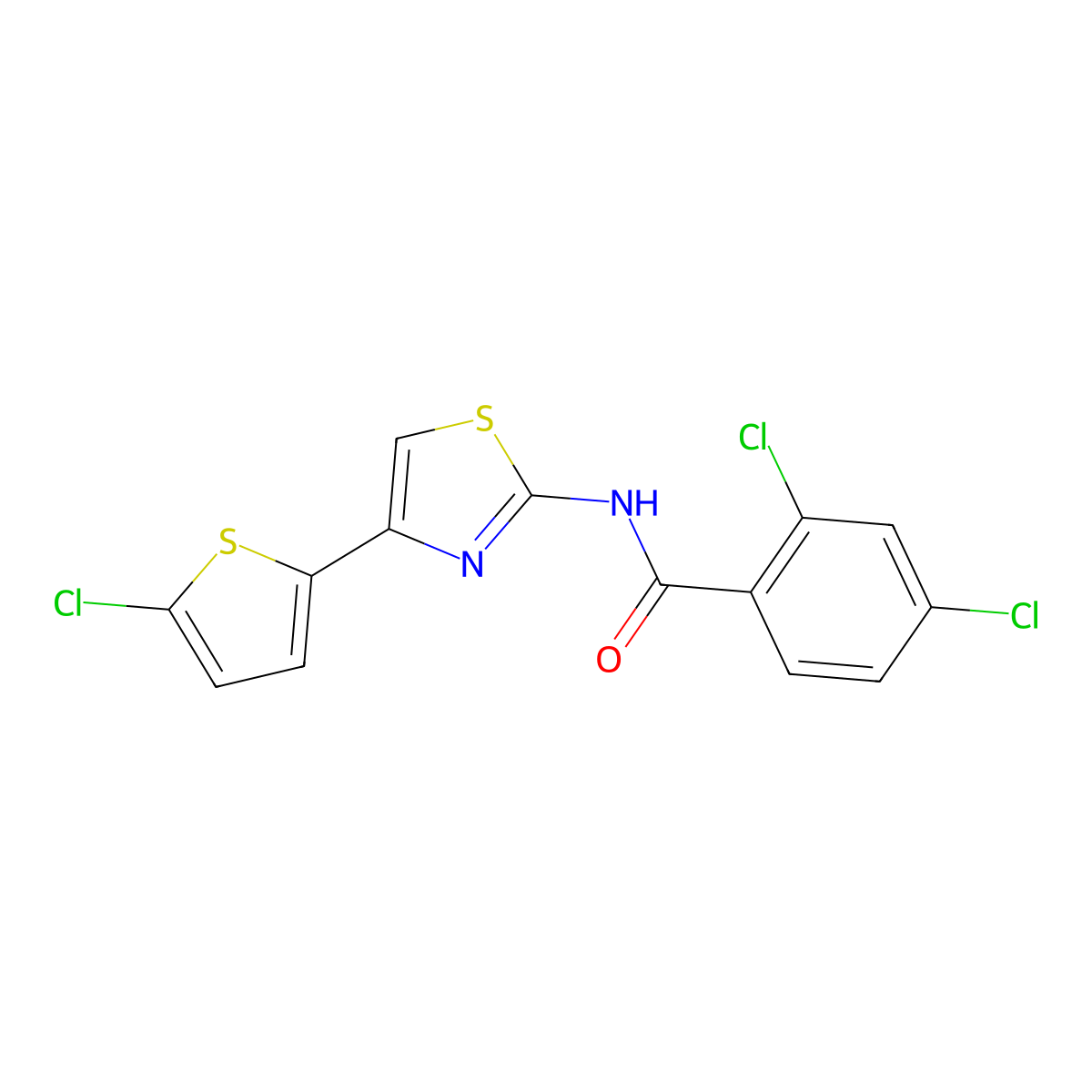 2,4-dichloro-N-[4-(5-chlorothiophen-2-yl)-1,3-thiazol-2-yl]benzamide molecular structure, CAS 325986-66-1
