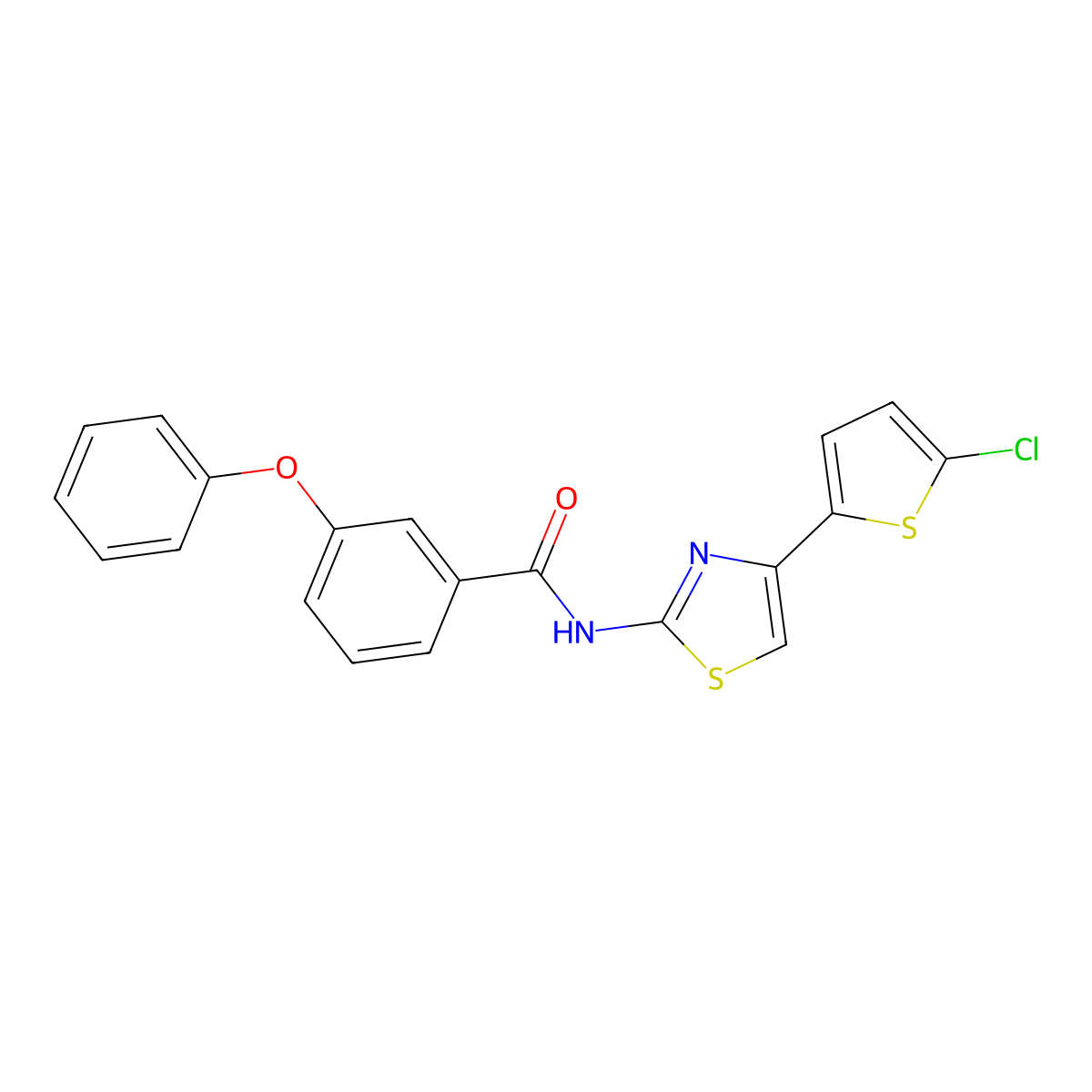 N-[4-(5-chlorothiophen-2-yl)-1,3-thiazol-2-yl]-3-phenoxybenzamide molecular structure, CAS 325986-71-8