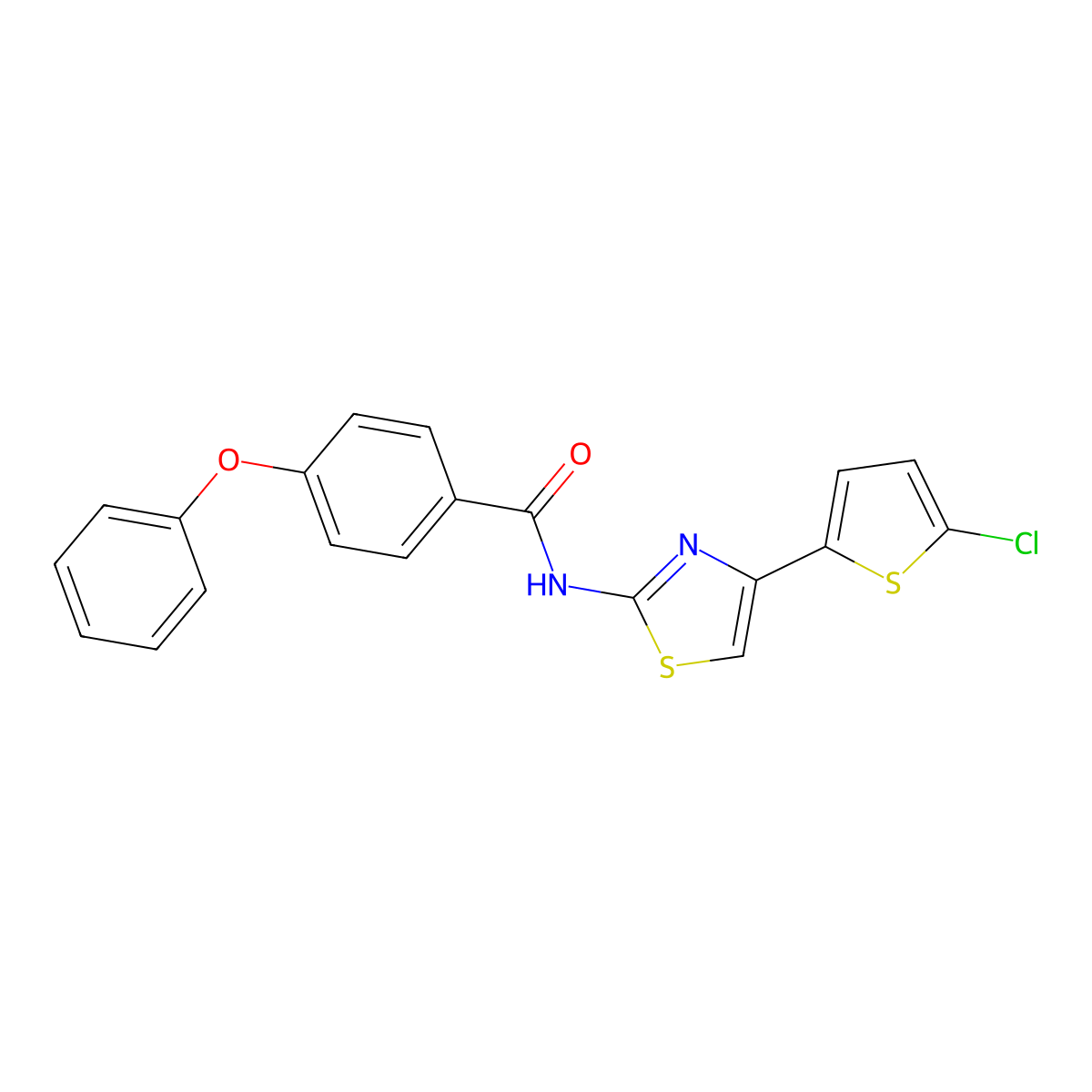N-[4-(5-chlorothiophen-2-yl)-1,3-thiazol-2-yl]-4-phenoxybenzamide molecular structure, CAS 325986-73-0