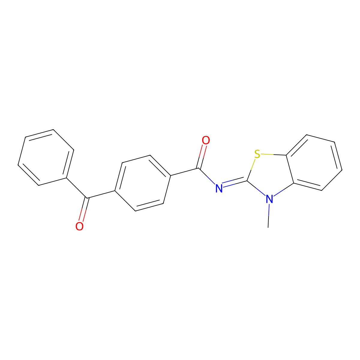 4-benzoyl-N-(3-methyl-1,3-benzothiazol-2-ylidene)benzamide molecular structure, CAS 325986-75-2