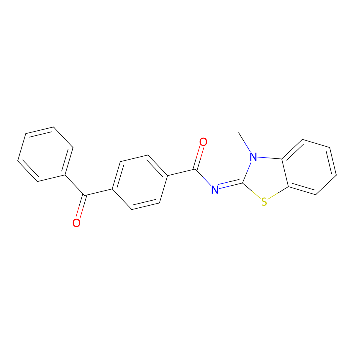 4-benzoyl-N-(3-methyl-1,3-benzothiazol-2-ylidene)benzamide molecular structure, CAS 325986-75-2