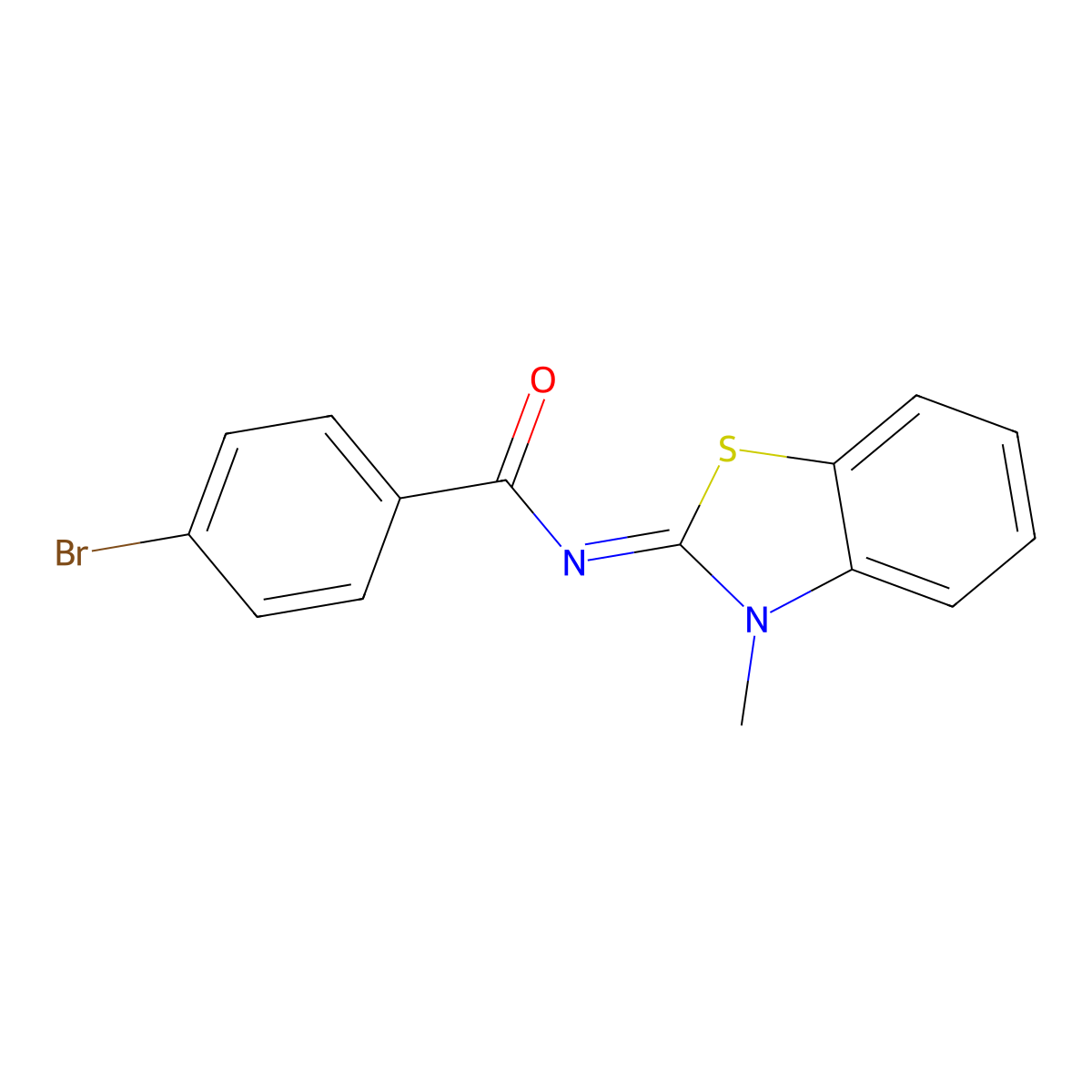 (Z)-4-bromo-N-(3-methylbenzo[d]thiazol-2(3H)-ylidene)benzamide molecular structure, CAS 325986-78-5