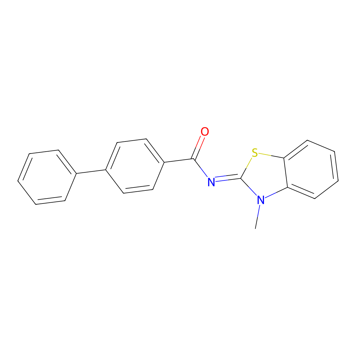 (Z)-N-(3-methylbenzo[d]thiazol-2(3H)-ylidene)-[1,1'-biphenyl]-4-carboxamide molecular structure, CAS 325986-81-0
