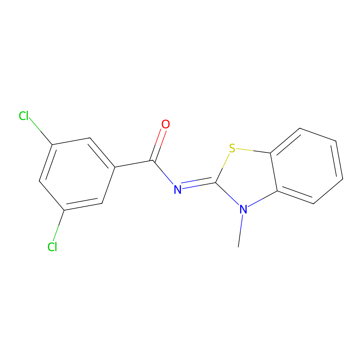 (Z)-3,5-dichloro-N-(3-methylbenzo[d]thiazol-2(3H)-ylidene)benzamide molecular structure, CAS 325986-82-1