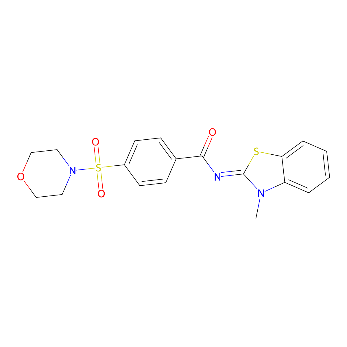 (Z)-N-(3-methylbenzo[d]thiazol-2(3H)-ylidene)-4-(morpholinosulfonyl)benzamide molecular structure, CAS 325986-86-5